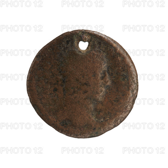 As (with hole), Alexander Severus (208–235; Roman emperor 222–235), personifications; Alexander Severus (Roman emperor; 222–235) — iconography; Annona (personification); 231; Roman Empire (27 BC–476); Rome; coin; coin: dia. 26.0 mm, dia. 26.5 mm; weight 9.67 g