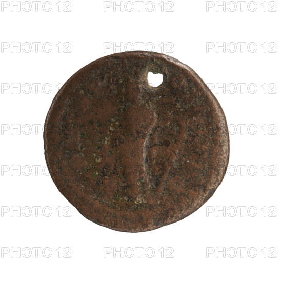 As (with hole), Alexander Severus (208–235; Roman emperor 222–235), personifications, Alexander Severus (Roman emperor; 222–235) - iconography, Annona (personification), 231, Roman Empire (27 BC–476), Rome, coin, coin: dia. 26.0 mm, dia. 26.5 mm, weight 9.67 g