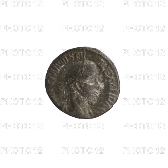 Denarius (subaerate) of Alexander Severus (208–235; Roman emperor 222–235), issuer Alexander Severus; obverse/iconography: Alexander Severus; reverse/iconography: Roman deities, Fortuna; dated circa 223?; Roman Empire (27 BC–476), Rome; coin; diameter 17.5–18.5 mm; weight 3.35 g.
