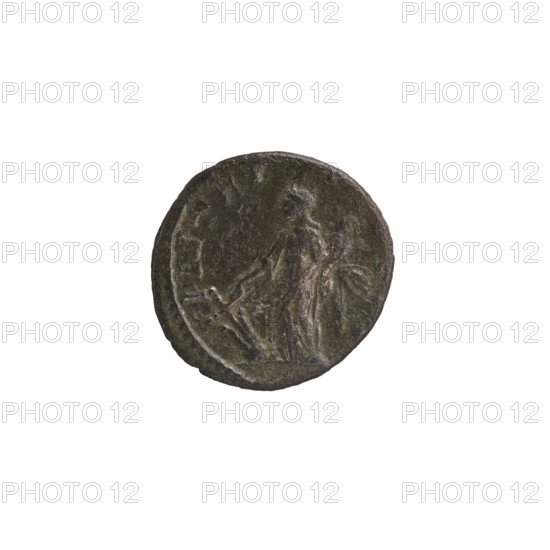Denarius (subaerate) of Alexander Severus (208–235; Roman emperor 222–235), issuer: Alexander Severus; obverse iconography: Roman deities, Alexander Severus (Roman emperor; 222–235); reverse: Fortuna (mythology); dated circa 223?; Roman Empire (27 BC–476), Rome; coin; diameter 17.5 mm and 18.5 mm; weight 3.35 g.