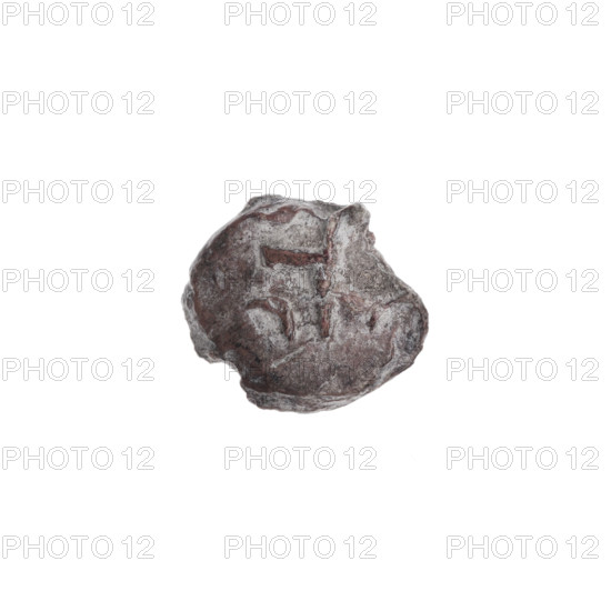 Drohiczyn seal; guild seals; customs seals; town seals; customs house seals; official seals; seals with a cross. Fragment of a double-sided Drohiczyn seal. One side: a cross with four crescents between the arms. Other side: illegible drawing. 11th–13th century. Drohiczyn, Poland. Seal.