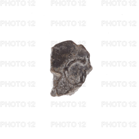 Fragment of a double-sided Drohiczyn seal. On one side, a cross with one arm ending in a triangle (an ank cross). On the other side, the letter C. 11th–13th century, Drohiczyn, Poland. Categories: guild seals; customs seals; town seals; customs house seals; official seals; seals with a cross; seals with a letter.