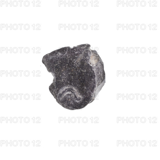 Fragment of a double-sided Drohiczyn seal. On one side a cross with one arm ending in a triangle (ankh cross). On the other side the letter 'C.' 11th–13th century, Drohiczyn, Poland. Seals: customs, town, customs chamber, official, guild; seals with a cross; seals with a letter.