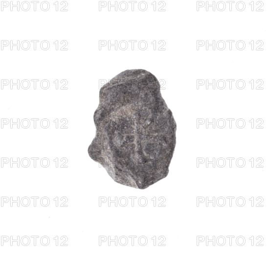 Fragment of a double-sided Drohiczyn seal. On one side a cross with one arm ending in a triangle (an ank cross). On the other side the letter C. 11th–13th century, Drohiczyn, Poland.