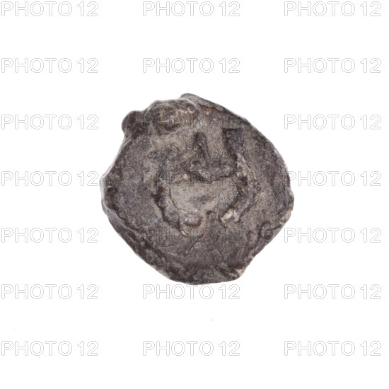 Fragment of a double-sided Drohiczyn seal. On one side an open hand with only four fingers visible. On the other side an oval figure with three projections. 11th–13th century. Drohiczyn, Poland. Seals with a cross; town, guild, customs and official seals.