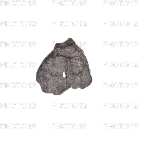 Fragment of a double-sided Drohiczyn seal. On one side a two-pronged shape is visible; on the other an illegible drawing. 11th–13th century. Drohiczyn, Poland. Seal; guild/customs/town/customs chamber/official seal.
