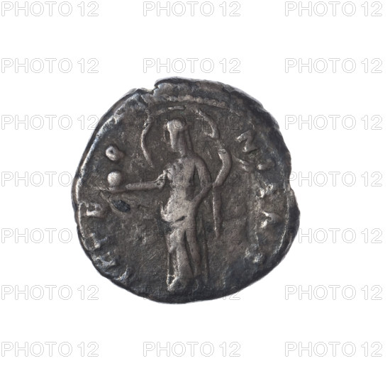Denarius, Faustina the Elder (98–141; Roman empress 138–141) (posthumous), issuer: Antoninus Pius (86–161; Roman emperor 138–161). Obverse: Bust of Faustina I in drapery facing right, legend DIVA · FAVSTINA. Reverse: Providentia standing left, holding a globe in her outstretched right hand and a windblown veil, legend PROVIDENTIAE · AVGVSTI (inscription rendered in original as AETE · R · NI · AS). After 141, Roman Empire (27 BC–476), Rome. Coin (silver): weight 3.05 g, diameter ~17.0–17.5 mm, axis 180°.