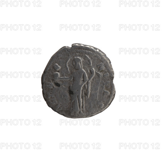 Denarius, posthumous issue for Faustina the Elder (98–141; Roman empress 138–141); issuer Antoninus Pius (86–161; Roman emperor 138–161). Obverse: bust of Faustina I draped, facing right, legend DIVA · FAVSTINA. Reverse: Providentia standing left, holding a globe in her outstretched right hand and a windblown veil, legend AETERNAS (or AETERNIAS) around. After 141 CE, Roman Empire (27 BCE–476 CE), Rome. Coin; silver; weight 3.05 g; diameters ~17.0–17.5 mm; axis 180°.