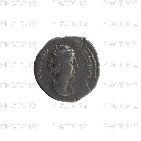 Denarius, posthumous issue of Faustina the Elder (98–141; Roman empress 138–141), issuer Antoninus Pius (86–161; Roman emperor 138–161). Obverse: Bust of Faustina I in drapery facing right, inscription DIVA FAV-STINA around. Reverse: Ceres in a veil stands facing right, holding a long scepter in her right hand and ears of corn in her left, inscription A VGV-STA circumferential. Iconography: Roman deities, Ceres; scepters; ears of corn. After 141, Roman Empire (27 BC–476), Rome. Coin; silver. Weight 3.10 g; diameter ~18.0–18.5 mm; axis 180°.