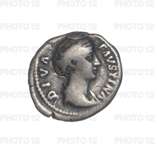 Denarius, posthumous for Faustina the Elder (98–141; Roman empress 138–141). Issuer: Antoninus Pius (86–161; Roman emperor 138–161). Obverse: bust of Faustina I draped, facing right, legend DIVA · FAVSTINA. Reverse: Ceres veiled, standing left, holding ears of corn in her outstretched right hand and a long torch in her left; legend A · VGV · STA. Iconography: Ceres, ears of corn, veils, torches; bust of Faustina. After 141, Rome, Roman Empire. Coin (silver): diameter 17.0–19.0 mm, weight 2.60 g, axis 180°.