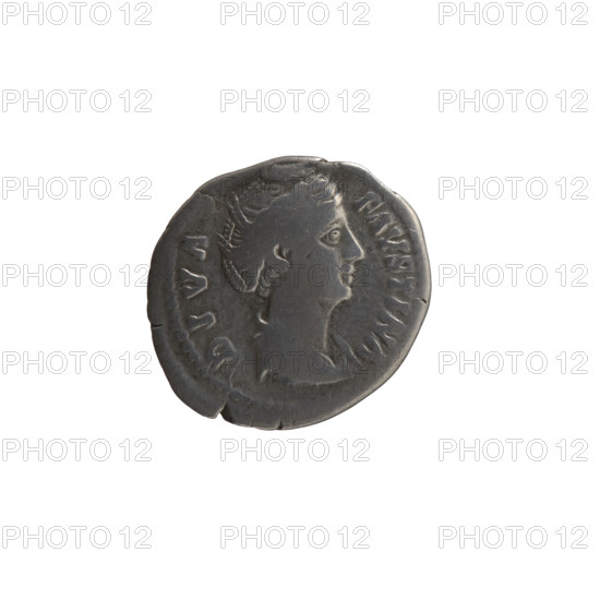 Denarius, Faustina the Elder (98–141; Roman empress 138–141) (posthumous); issuer: Antoninus Pius (86–161; Roman emperor 138–161). Obverse: Bust of Faustina I in drapery facing right, inscription DIVA · FAVSTINA. Reverse: Ceres in a veil stands left; in her outstretched right hand she holds ears of corn and in her left a long torch, inscription A · VGV · STA. After 141, Rome, Roman Empire (27 BC–476). Coin; diameter 17.0–19.0 mm, weight 2.60 g, axis 180°. Iconography: Ceres, ears of corn, veils, torches; portrait and drapery of Faustina the Elder.
