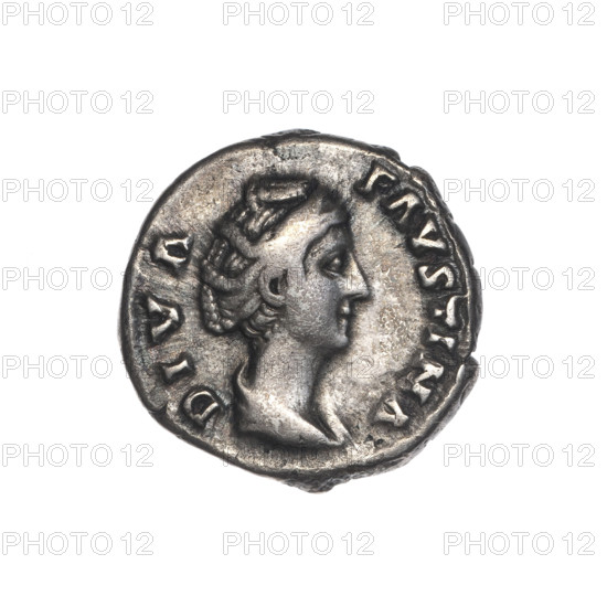 Denarius, posthumous issue for Faustina the Elder (98–141; Roman empress 138–141), issued under Antoninus Pius (86–161; Roman emperor 138–161). Obverse: bust of Faustina I in drapery facing right, inscription DIVA · FAVSTINA; Reverse: Ceres standing left, holding a long torch in her right hand and raising the hem of her robe with her left, inscription A · VG · VSTA. After 141, Roman Empire (27 BC–476), Rome. Coin; silver; weight 3.30 g; diameter ~18.0–18.5 mm; axis 15°.