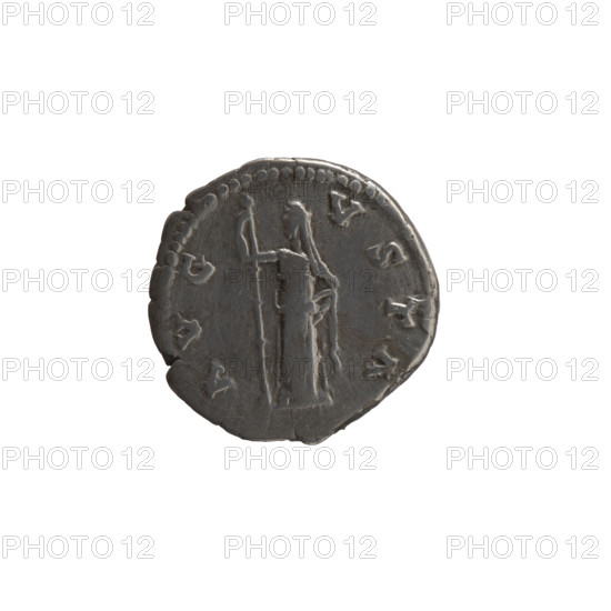 Denarius, posthumous issue for Faustina the Elder (98–141; Roman empress 138–141), struck under Antoninus Pius (86–161; Roman emperor 138–161). Obverse: bust of Faustina I in drapery facing right, inscribed DIVA • FAVSTINA. Reverse: Ceres standing left, holding a long torch in her right hand and raising the hem of her robe with her left, inscribed A•VG•VSTA. After 141 CE, Roman Empire (27 BCE–476 CE), Rome. Coin; silver. Weight 3.30 g; diameter 18.0–18.5 mm; axis 15°.