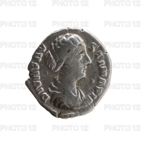 Denarius, Faustina the Younger (ca. 130–176; Roman empress 161–176) (posthumous), Marcus Aurelius (121–180; Roman emperor 161–180) (issuer). Obverse: Bust of Faustina II in drapery facing right, inscription DIVA FAV•STINA PIA all around. Reverse: Rectangular altar with a pair of doors and a finial in the form of horns, inscription CON•SECR•ATIO all around. After 176. Roman Empire (27 BC–476), Rome. Coin; diameter 16.5–18.5 mm, weight 2.85 g, axis 180°.