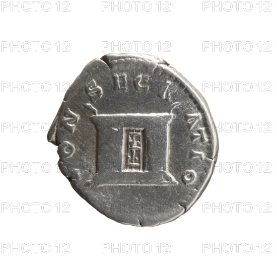 Denarius, Faustina the Younger (ca. 130–176; Roman empress 161–176) (posthumous); issuer: Marcus Aurelius (121–180; Roman emperor 161–180). Obverse: Bust of Faustina II in drapery facing right, legend 'DIVA FAVSTINA PIA' all around. Reverse: Rectangular altar with a pair of doors and a finial in the form of horns, legend 'CONSECRATIO' all around. After 176 CE, Roman Empire (27 BCE–476 CE), Rome. Coin; diameter 16.5–18.5 mm, weight 2.85 g, axis 180°.