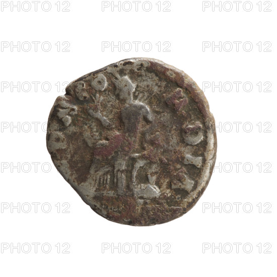 Denarius of Faustina the Younger (ca. 130–176; Roman empress 161–176; Augusta 147–161). Obverse: draped bust of Faustina II facing right, legend FAVSTINA AVG - PII AVG FIL. Reverse: Concordia seated left, holding a flower in her right hand and resting her left on a cornucopia, globe under the seat, legend CONCORDIA. Roman Empire (27 BC–476), Rome; coin. Diameter ~17.0–17.5 mm; weight 3.37 g; axis 180°.