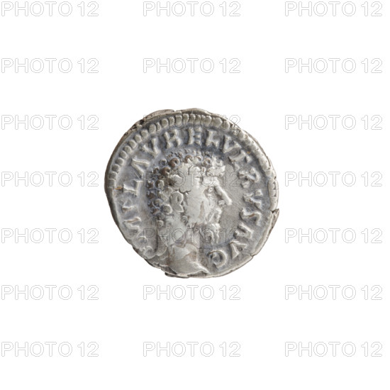 Denarius of Lucius Verus (130–169; Roman emperor 161–169). Obverse: Head of Lucius Verus uncovered to the right, inscription 'IMP L AVREL VERVS AVG'. Reverse: Providentia standing left, holding a globe in her outstretched right hand and a cornucopia in her left, inscription 'PROV · DEOR · TR P II · COS II'. Date: 161–162. Roman Empire (27 BC–476), Rome. Coin; silver. Diameter: 16.0–17.5 mm. Weight: 3.29 g. Axis: 180°.