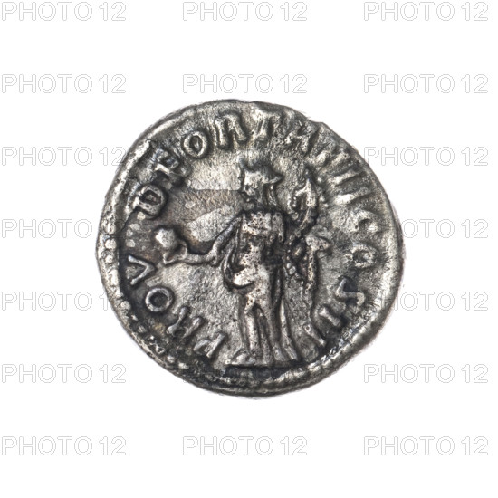 Denarius of Lucius Verus (130–169; Roman emperor 161–169). Obverse: Head of Lucius Verus uncovered to the right, inscription IMP L VERVS AVG. Reverse: Providentia standing left, holding a globe in her outstretched right hand and a cornucopia in her left, inscription PROV·DEOR·TR P II·COS II. Date: 161–162. Roman Empire. Rome. Coin; diameter 16.5–17.5 mm; weight 3.04 g; axis 180°.