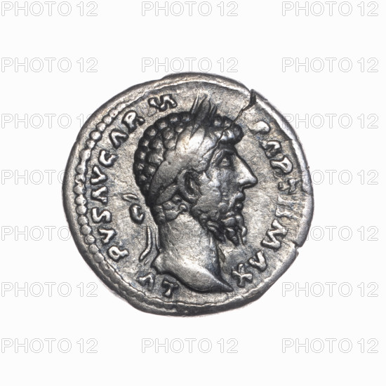 Denarius of Lucius Verus (130–169; Roman emperor 161–169). Obverse: Head of Lucius Verus with laurel wreath facing right, legend 'L V RVS AVG ARM - PARTH MAX' (around). Reverse: Parthian prisoner seated right, hands tied behind his back, next to him a bow, quiver, and shield, legend 'TR PV IMP III COS II' (around). Date: 165, Rome, Roman Empire (27 BC–476). Coin; diameter 18.0 mm, weight 2.90 g, axis 195°.