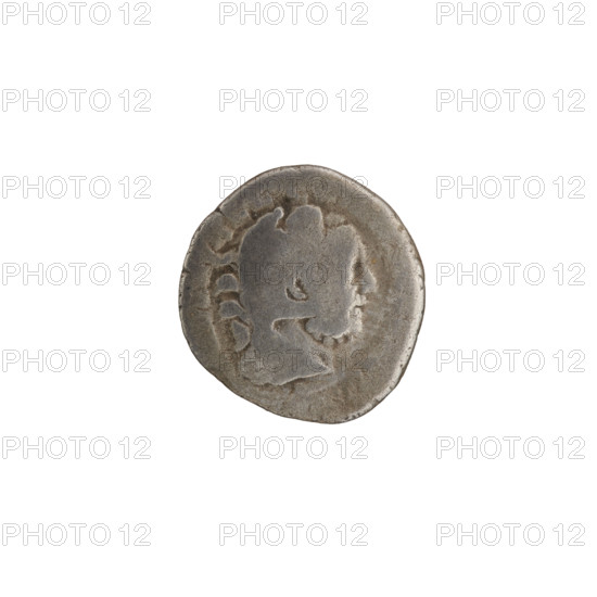 Denarius of Commodus (reigned 177–192). Obverse: laureate bust of Commodus facing right, inscription AVREL. Reverse: club, bow and quiver with arrows; iconography includes bust in lion skin, clubs, quivers, bows, lion skin as attribute. Date: 191–192. Roman Empire, Rome. Coin; silver. Diameter ~16.5–17.5 mm; weight 2.49 g; axis 180°.