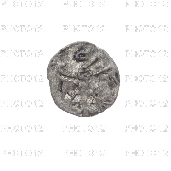 Heller, Frederick II (Duke of Brzeg-Legnica; 1480–1547), George I (Duke of Brzeg-Legnica; ca. 1481–1521); obverse: chessboard — coat of arms of the Duchy of Brzeg; in the pearl border, the Silesian eagle; iconography: eagles, Silesian eagle, chessboards; Duchy of Brzeg (coat of arms), Duchy of Legnica (coat of arms); date: 1495–1505; region: Silesia, Duchy of Brzeg-Legnica-Wolów, Legnica; object: coin; diameter: 11.6 mm (other diameter recorded 10.8 mm); weight: 0.23 g
