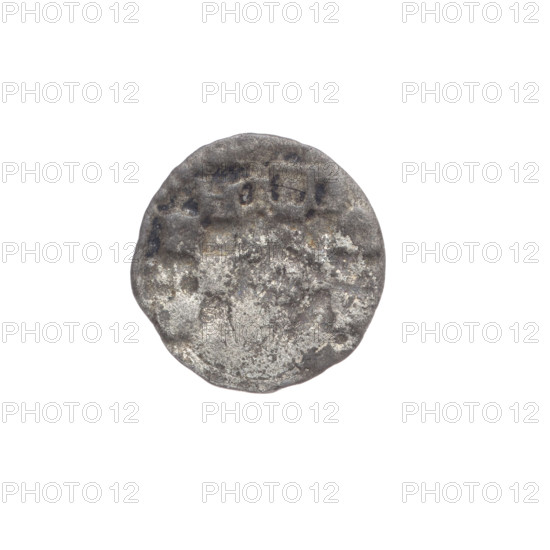 Heller, Frederick II (Duke of Brzeg-Legnica; 1480–1547), George I (Duke of Brzeg-Legnica; ca. 1481–1521); obverse: checkerboard — coat of arms of the Duchy of Brzeg; reverse: in the pearl border the Silesian eagle; iconography: eagles, Silesian eagle, chessboards; date: 1495–1505; region: Silesia, Duchy of Brzeg-Legnica-Wolów, Legnica; coin; diameter 12.3 mm; weight 0.31 g.