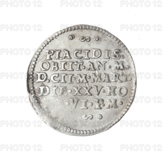 3 commemorative kreuzer coins for the death of Joachim Frederick, Duke of Brzeg-Legnica. Kauerhase, Mathias (fl. ca. 1572–1627), engraver; Krause, Adam (fl. ?–1605). Joachim Frederick (Duke of Brzeg-Legnica; 1550–1602). Commemorative, posthumous coins. Piast family. Iconography: busts — male busts in armour, portraits of a ruler facing right, bare-headed ruler, portraits in ceremonial armour. Obverse: male bust facing right with beard and sideburns, in armour, a ruff and a cloak fastened at the shoulder; in the rim between the pearl borders an inscription separated by the value digit (3) +MEMOR.IOACH.FRID.-DVCIS.S. Reverse: in the pearl border an inscription in five lines with arabesques at top and bottom: PLACIDIS./OBIIT.AN.M./D.CII.M.MART./DIE.XXV.HO/.VI.PM, 1602. Silesia, Duchy of Brzeg-Legnica-Wolów, Zloty Stok. Coin; diameter 24.7 mm; weight 2.56 g; axis 220°.