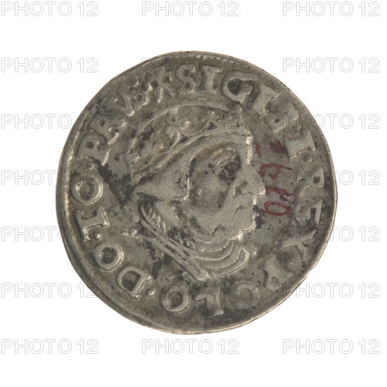 Gdansk trojak, Sigismund I the Old (King of Poland; 1506–1548). Obverse: Crowned male bust in profile turned to the right, inscription around the rim: .SIGIS.I.REX.POLO.DO.TO.PR. Reverse: Inscription around the rim in five lines, date separated by a shield with the coat of arms of Gdansk: III./GROSS.AR/TRI/.CIVI/GEDANEN/.15 - 39. Date: 1539. Poland, Gdansk. Coin. Diameter 21.2–21.4 mm. Weight 2.57 g. Subjects: Polish coins; Jagiellons (dynasty); city coats of arms; Gdansk (coat of arms); male busts; royal bust; Sigismund I the Old — iconography.