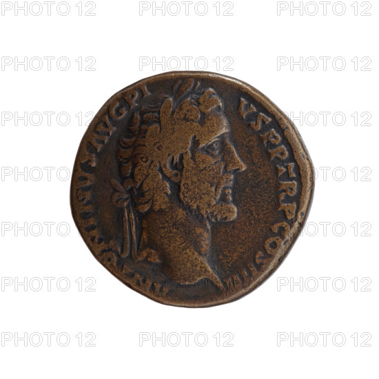 Sestertius of Antoninus Pius (86–161; Roman emperor 138–161). Obverse: head of the emperor in a laurel wreath facing right, inscription ANTONINVS AVG PIVS PP TR P COS IIII; Reverse: Felicitas standing left, holding an ibex in her outstretched right hand and a long winged caduceus in her left, inscription FELIC·AS·AVG, control marks S·C in fields. Iconography: caduceus, ibex, personification Felicitas. Date: 145–161. Roman Empire, Rome. Coin; diameter ~30–31 mm, weight 25.3 g, axis 195°.