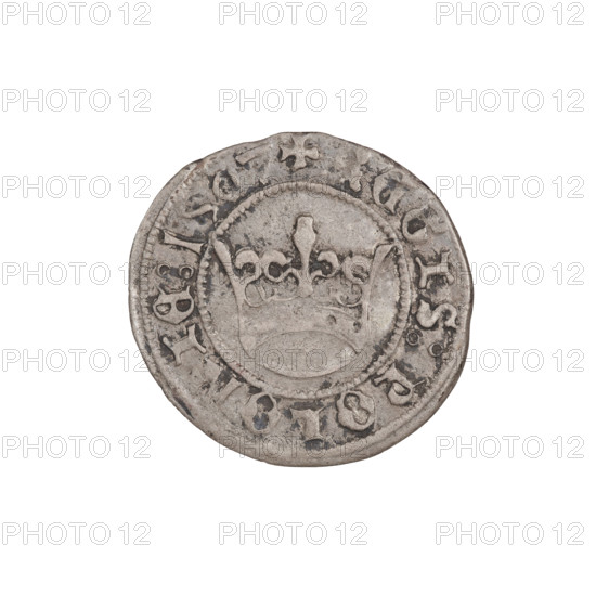 Crown half-grosz, Sigismund I the Old (King of Poland; 1506–1548). Obverse: Polish crowned eagle facing left, talons at the bottom; inscription in rim. Reverse: Crown facing forward; inscription in rim. Date: 1507. Poland. Coin. Diameter c. 18.5–19.5 mm. Weight 0.93 g. Motifs: talons, eagles, crowns, wings.