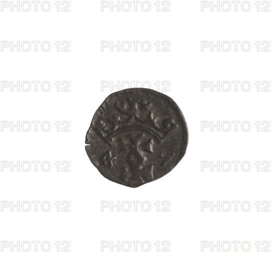 Gdansk denarius, Sigismund I the Old (King of Poland; reign 1506–1548). Obverse: border with the Eagle of Royal Prussia. Reverse: border with the coat of arms of Gdansk; on the sides numerals of the date 4 - 7, 1547. Motifs: eagle (coat of arms), Jagiellon dynasty, city coats of arms. Country: Poland, city: Gdansk. Coin. Diameter: 11.8–13.0 mm. Weight: 0.29 g.