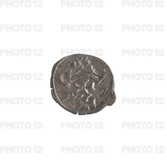 Gdansk denarius, Sigismund I the Old (King of Poland; r. 1506–1548). Silver coin (denarius). Obverse: in the border the Eagle of Royal Prussia. Reverse: in the border the coat of arms of Gdansk, with numerals of the date 4 - 7, 1547. Features: eagle (coat of arms), Jagiellon dynasty, city coats of arms. Dimensions: diameter 12.2–14.0 mm; weight 0.25 g.