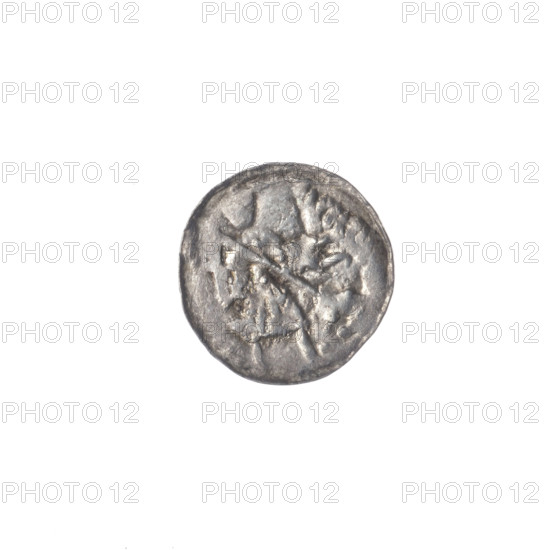 denarius, Boleslaw III Krzywousty (prince of Poland; 1086–1138), allegories, chain mail, equal-armed cross, crosses, spearhead (issue mark), jaws, knight, Romanesque (style), martyrs, dragons, dragon, knights, Adalbert (St.; ca. 956–997), fight between good and evil, Middle Ages, fight against pagans, spear, Obv. In the beaded border, a knight in chain mail thrusting a spearhead into the jaws of a dragon turned upside down. Above the knight's left foot, on its outer side, a dot. Rv. In the triple beaded border, an isosceles cross topped with balls. Between its arms, one ball. One arm intersects the other at approximately 1/3 of its length. ca. 1125–1138, Poland, Kraków, coin, diameter 12.1–12.4 mm, weight 0.35 g