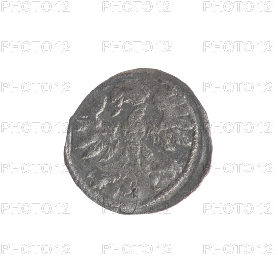 Lithuanian denarius, Sigismund II Augustus (King of Poland; 1544–1572); emblems of the Jagiellons dynasty; Polish coins; motifs: Polish eagle (obverse, in the rim) and Lithuanian Pursuer (reverse, in the rim, below the year 1546); dated 1546; Grand Duchy of Lithuania, Vilnius; coin; diameter 12.6–13.0 mm; weight 0.33 g.