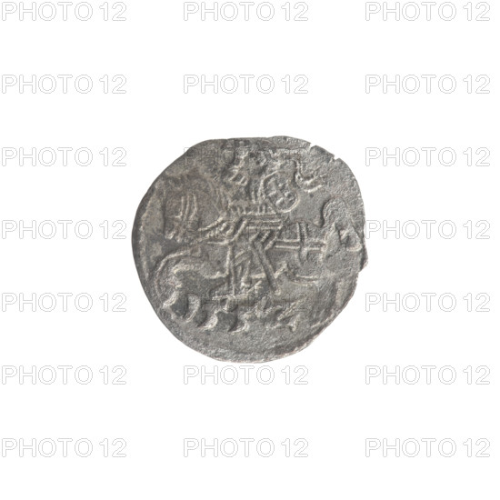 Lithuanian denarius, Sigismund II Augustus (King of Poland; 1544–1572); emblems of the Jagiellons dynasty; Polish coins; eagle (emblem); Pursuer (emblem; Lithuania). Obverse: Polish eagle in the rim. Reverse: Lithuanian Pursuer in the rim, below the year 1552 (inscribed as 155Z). Grand Duchy of Lithuania, Vilnius, Poland. Coin; diameter 11.8–12.0 mm; weight 0.28 g.