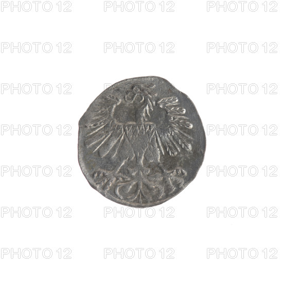Lithuanian denarius of Sigismund II Augustus (King of Poland, 1544–1572), emblems of the Jagiellon dynasty; Polish eagle (obverse, in the rim) and Lithuanian Pursuer (reverse, in the rim, below the year 1560). Coin, Grand Duchy of Lithuania, Vilnius; diameter ~11.7–12.0 mm, weight 0.32 g.
