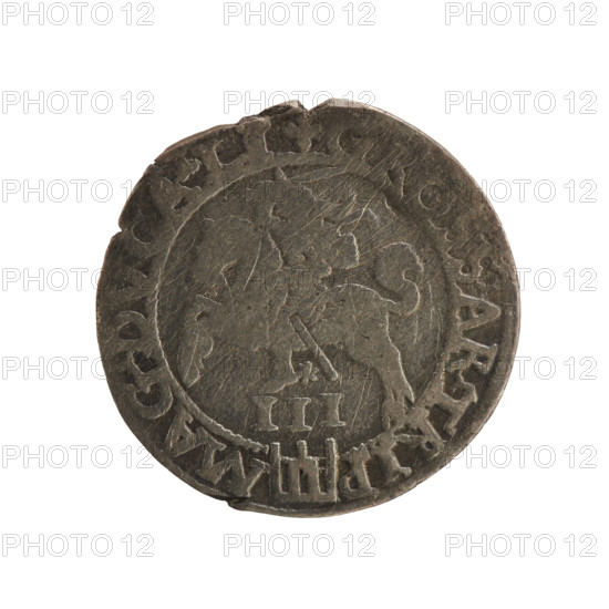 Lithuanian troika; Sigismund II Augustus (king of Poland, 1544–1572); emblems of the Jagiellon dynasty; Pogon (Lithuanian emblem); SA tied royal monogram (letters S A) beneath a crown with date 15–6Z at sides; rim inscription: .SIGIS.AVG.REX.PO.MAG.DVX.LI; reverse: Lithuanian Pursuit (Pogon) facing left, below the value number III and the Column coat of arms dividing the rim inscription: .GROSS.AR.TRIP - MAG.DVCA.LI; date: 1562; mint: Vilnius; Grand Duchy of Lithuania (Poland–Lithuania); silver coin; diameters 20.6 mm and 21.5 mm; weight 2.67 g.