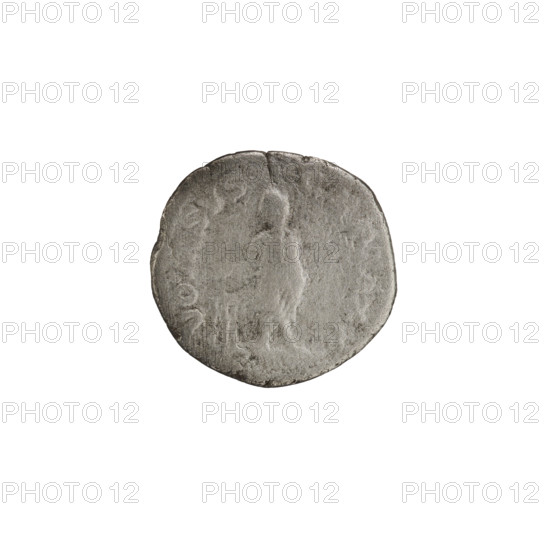 Denarius (unofficial), Neptune (mythological), Septimius Severus (Roman emperor; 146–211) — iconography: tridents. Obv.: SEVERVS PIVS AVG; emperor's head with laurel wreath right, pearl rim. Rev.: PMTRP XVIII COS II IPP; Neptune stands facing left with left leg on a ball, trident in right hand, scepter in left, pearl rim. Date: 210. Roman Empire (27 BC–476). Coin; weight 1.97 g; diameter 18.0–18.5 mm; axis 0°.