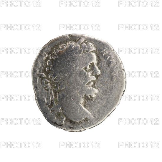 Denarius depicting Pax (personification) and Septimius Severus (Roman Emperor, 146–211). Obverse: Emperor's head with a laurel wreath to the right, legend ERTAVG. Reverse: PAC I AV, Pax seated facing left holding a branch in her right hand and a cornucopia in her left. Date: 194–198. Roman Empire (27 BC–476). Rome. Coin; diameter 17.0–18.0 mm; weight 2.73 g; axis 0°.