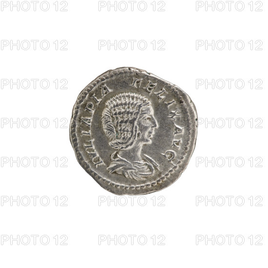 denarius, Caracalla (188–217; Roman emperor 198–217) issuer; Julia Domna (c.160–217; Roman empress 193–211), Julia Domna (Roman empress; 193–217), Septimius Severus (Roman emperor; 146–211); iconography: Diana (mythology), Standing Diana, busts, torches, busts of empresses; inscription: 'AW. IVLIA PIA FELIX AVG' Bust of Julia Domna facing right, pearl rim. Reverse inscription: 'DIANA LV CIFERA' Diana stands facing left with a torch in both hands, pearl rim. Date: 211–217 CE, Roman Empire (27 BC–476). Place: Rome. Object: coin (denarius). Diameter: 19.0 mm. Weight: 3.39 g. Axis: 0°.