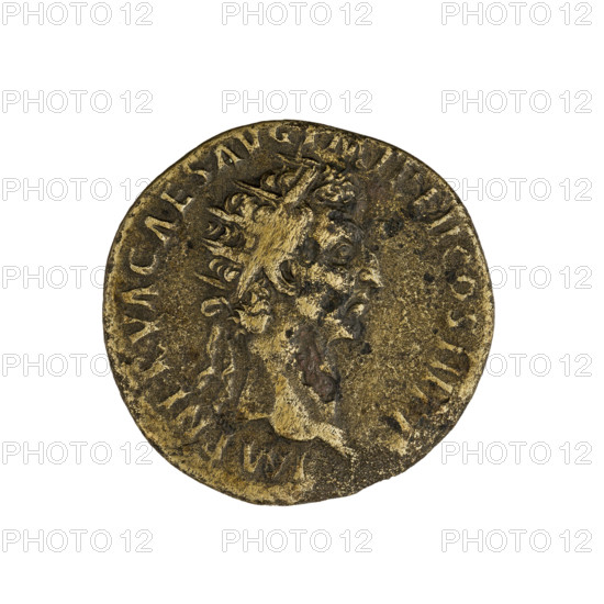 dupondius, Nerva (Roman Emperor; 96–98). Obverse: IMP NERVA CAES AVG PM TR P II COS III PP — Nerva's head right, wearing a radiant crown. Reverse: LIBERTAS VBLICA — Libertas standing facing left, holding a pileus in her right hand and a scepter in her left; mintmarks SC on both sides, 97. Roman Empire (27 BC–476). Coin; diameter ~27.5–27.7 mm, weight 10.35 g, axis 180°.