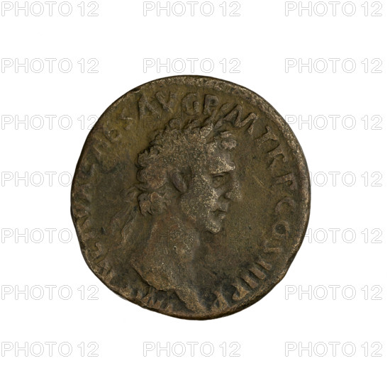 Nerva (Roman Emperor; 96–98). Obverse: IMP NERVA CAES AVG PM TR P COS III PP — Nerva's head r., laurel wreath. Reverse: GVST Fortuna standing l., with rudder in r. hand and cornucopia in l.; on both sides SC. Cornucopia, rudder, laurel wreath iconography. Roman Empire, Rome; coin; dia. 26.0 mm; weight 11.40 g; axis 180°.
