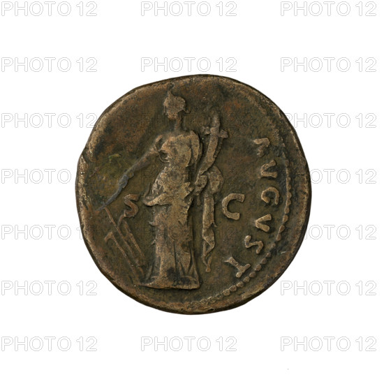 Nerva (Roman Emperor; 96–98). Silver coin (denarius), dia. 26.0 mm, weight 11.40 g, axis 180°. Obverse: IMP NERVA CAES AVG PM TR P COS III PP — Nerva's head right, laurel wreath. Reverse: GVST Fortuna — Fortuna standing left, rudder in right hand and cornucopia in left; letters S C on both sides; dated 97. Roman Empire (27 BC–476 AD).