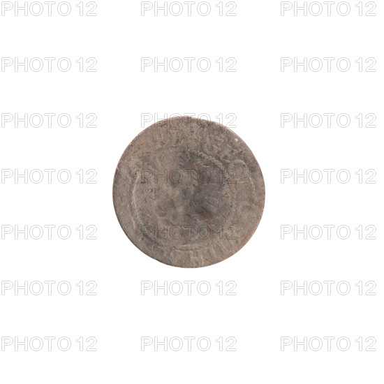 Szelag (coin), Ernest Pfahler; Wislica hoard; Prussian coin dated 1627, Ducal Prussia (1525–1701), Königsberg. Obverse: Prussian eagle, on its chest a crowned letter S; in the rim between borders an inscription beginning with a heart — hallmark GEO .WILH.MAR. I.EL. Reverse: monogram composed of the letters GW; in the rim between borders an inscription beginning with a rosette, divided by the Hohenzollern coat of arms SO, S.PR - VSSIAE.1627. Features: eagles, rosettes, Hohenzollern coat of arms. Coin: diameter 15.7 mm, weight 0.53 g, axis 0°.