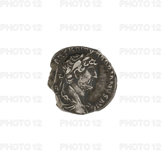 Denarius, Hadrian (76–138; Roman Emperor 117–138). Obverse: Bust of Hadrian with laurel wreath and drapery facing right; inscription AR TRA DRIANVS AVG. Reverse: Libertas seated facing left, holding a branch in her right hand and a sceptre in her left; inscription LIB PVB. (PM TR P COS III). Date: 119–122. Rome, Roman Empire (27 BC–476). Coin; weight 2.93 g; axis 180 degrees.