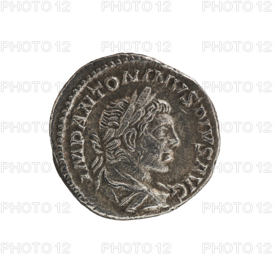 Denarius of Elagabalus (reigned 218–222 CE), 220–222. Obverse: Bust of Elagabalus with laurel wreath and paludamentum, facing right, pearl border; legend IMP ANTONINVS PIVS AVG. Reverse: Abundantia standing turned left, pouring from a cornucopia, poly star at right, pearl border; legend ABVNDANTIA AVG. Roman Empire; Rome. Coin: diameter 18.4 mm, weight 2.71 g, axis 0°.