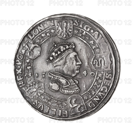 Sigismund the Old's crown thaler from 1540 (fals.), Sigismund I the Old (King of Poland; 1506–1548), busts, crowns, coats of arms, 1836–1856, Warsaw, Poland, coin, weight 28.34 g