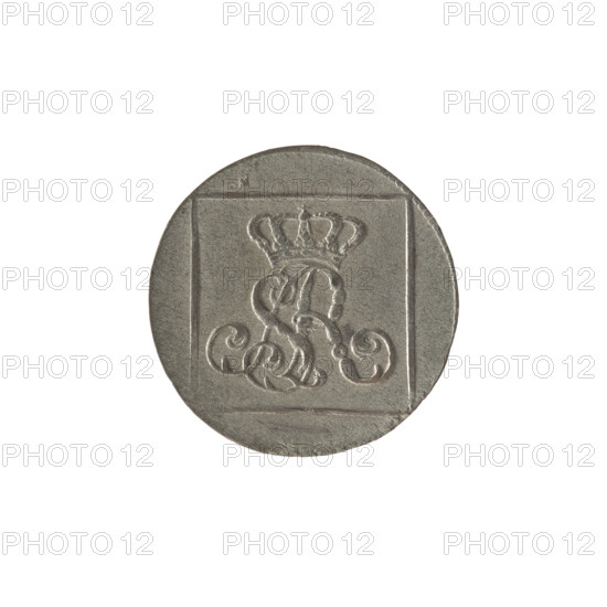 silver crown groschen, Sylm, Frederick William (fl. 1765-1767), Stanislaw August Poniatowski (King of Poland; 1764-1795), Polish coins, Stanislaw August Poniatowski (King of Poland; 1732-1798), monograms, tied monograms, royal monograms, inscriptions, crown coin. Obv.: In a square frame, under the crown, a tied monogram composed of the letters SAR, pearl border. Rev.: In a square frame an inscription in five lines: 320/EX/MARCA/PURA.COL./1766., on the sides of the square: 1.GR./R.PO./MDL/FS, pearl border, 1766. Polish–Lithuanian Commonwealth (1569–1795), Warsaw, Poland. Coin; diameter 20.8–21.0 mm, weight 1.68 g.