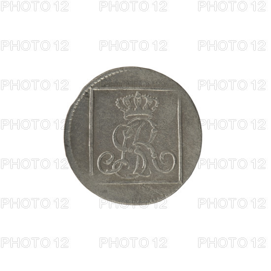 silver crown grosz, Stanislaw August Poniatowski (King of Poland; 1764–1795), Partenstein, Antoni (fl. 1772–1774), Stanislaw August Poniatowski (King of Poland; 1732–1798), monograms, tied monograms, royal monograms, inscriptions, Crown coins, Polish coins. Obv.: In a square frame, under the crown, a tied monogram composed of the letters SAR, pearl border. Rev.: In a square frame an inscription in five lines: 320/EX/MARCA/PURA.COL./1773., on the sides of the square: 1.GR./R.POL./MDL/AP, border pearl. 1773, Polish–Lithuanian Commonwealth (1569–1795), Warsaw, Poland. Coin; diameter 20.7 mm and 21.1 mm, weight 1.82 g.