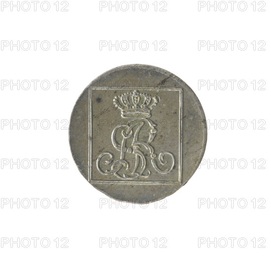 Silver crown groschen, Brenn, Efraim (fl. 1774–1792); Stanislaw August Poniatowski (King of Poland; 1764–1795/1732–1798); tied royal monogram SAR; obverse: in a square frame under a crown a tied monogram composed of the letters SAR, pearl border; reverse: in a square frame an inscription in five lines: '320/EX/MARCA/PURA.COL./1781', with on the sides of the square '1.GR./R.POL./MDL/EB', pearl border; 1781; Polish–Lithuanian Commonwealth (1569–1795); Warsaw, Poland; coin; diameter 20.8–21.1 mm; weight 1.99 g.